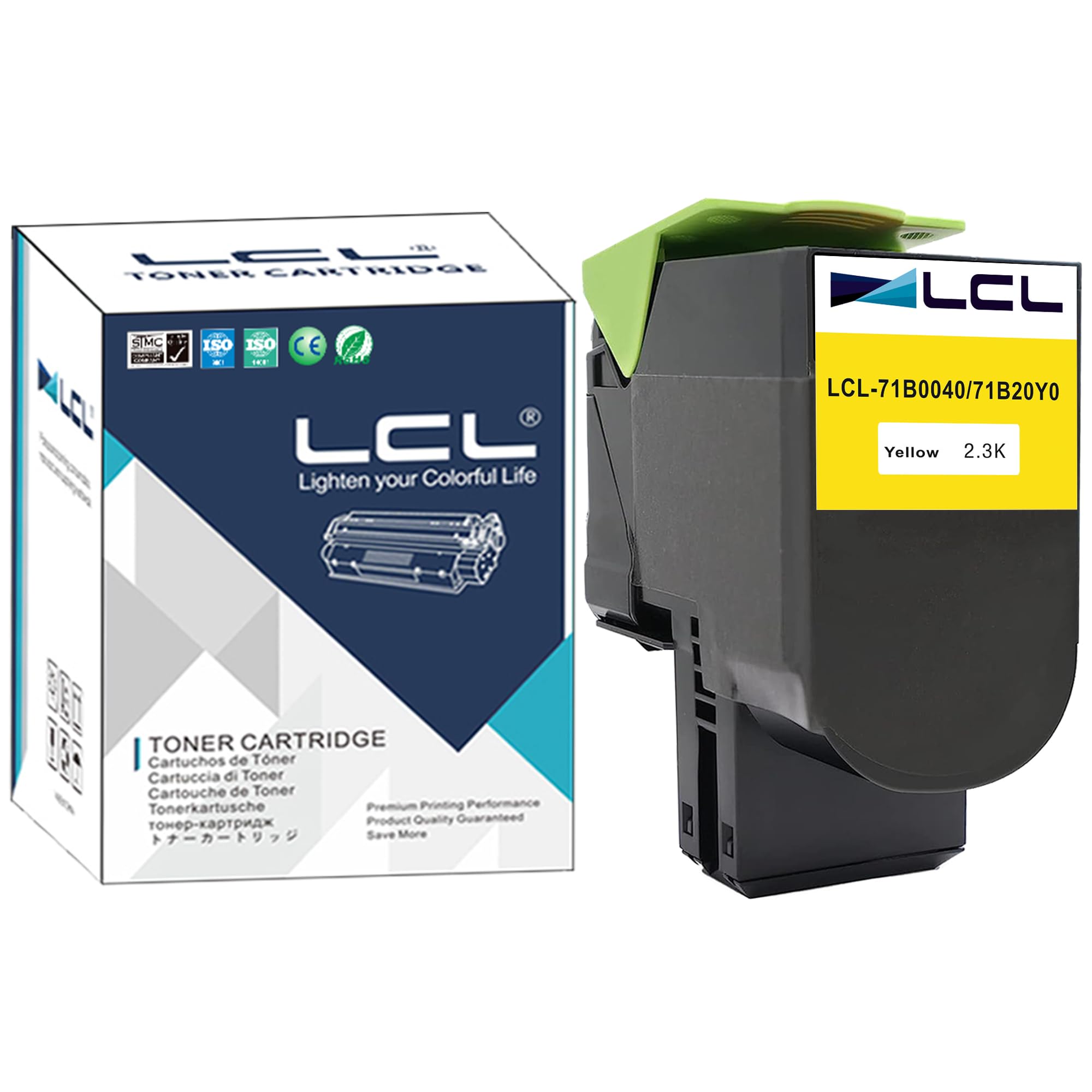 LCL Toner Cartridge 71B0040 71B20Y0 CS317dn CS317 CS317dn CX317 CX317dn CS417 CS417dn CX417 CX417de CS517 CS517de CX517 CX517de (1 Yellow) Replacement for Lexmark