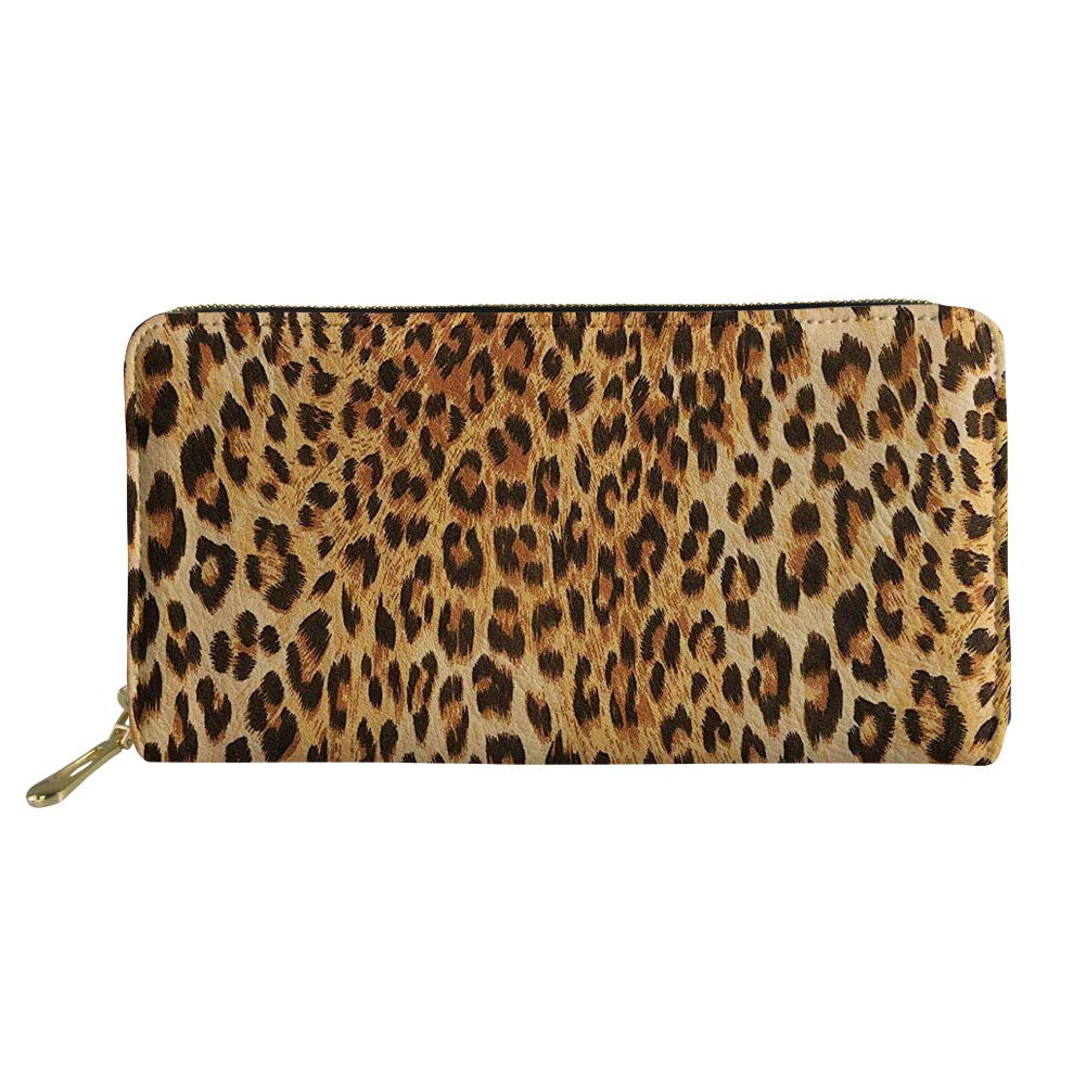 Showudesigns Leopard Print Women Wallet Long Leather Purse Clutch Bag with Card Holder