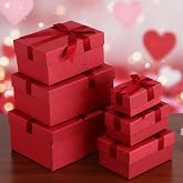 Cholemy 6 Pcs Christmas Nesting Gift Box, Modern Style, Red | Xmas Gift Boxes with Lids, Stackable 6 Assorted Sizes Design, for Holiday Gift Wrapping, Xmas Present Packaging