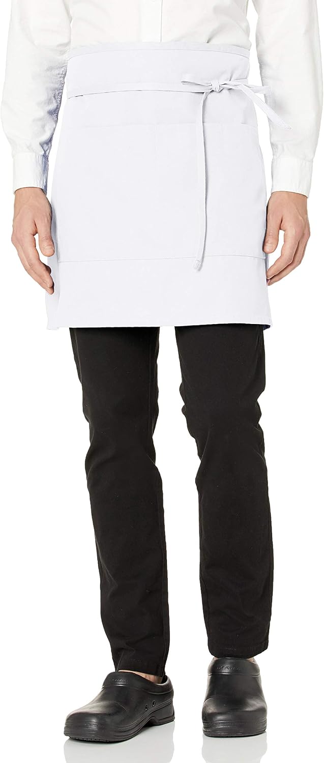 Uncommon Threads unisex adult Half Waist Apron, White, One Size US: Clothing