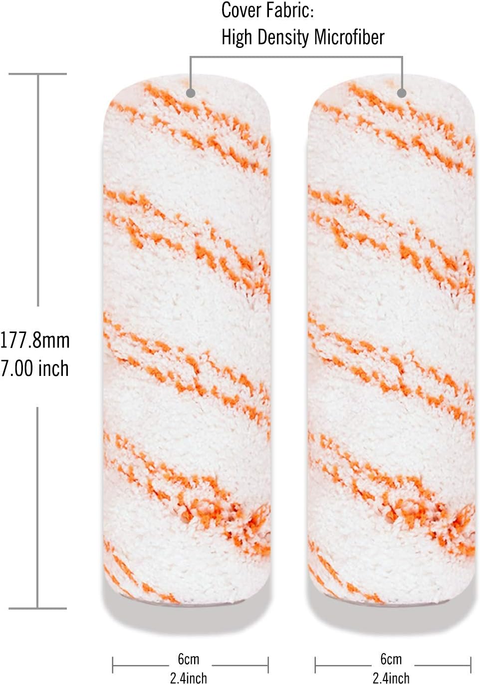 ROLLINGDOG 7 inch Microfiber Paint Roller Set including 3PCS Durable Roller Cover Sleeves for wall and Ceilings Painting (4 Pack) - Image 4