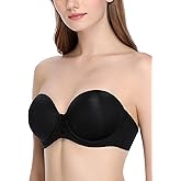 JOATEAY Strapless Bra for Women Push Up Full Figure Multiway Underwire Plus Size Bra Non-Slip Support