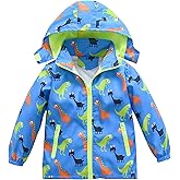 HZXVic Toddler Boys Raincoat Waterproof,Lightweight Kids Rain Poncho Jacket Windbreaker Outwear Coat