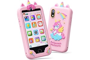 KOKODI 4 Inch Kids Smart Phone, Touchscreen HD Dual Camera Cell Phone for Children, Christmas Birthday Gifts Unicorn Learning Toys for Girls 3-10, First Preschool Education Phone Toy with 200+ Games