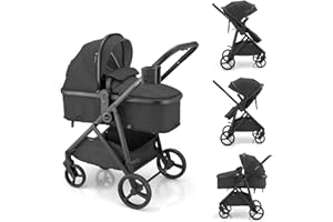 Gromast 3-in-1 Baby Stroller, Convertible Stroller for Newborn Infant Toddler with Reversible Seat, UPF 50+ Canopy & Cup Hold