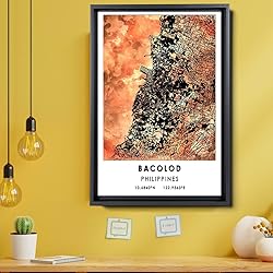Bacolod Map Poster, Philippines Map Art Poster, Map