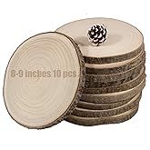 10pcs/Pack 8-9 Inches Wood Slices Large Natural Wood Rounds Centerpiece Decoration Wood Circles Rustic Wood Slices for Centerpiece Decoration, Wedding, Party, DIY, Craft, Wood Decor