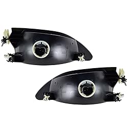 TRQ 2 Piece Headlight Assembly Set Chrome Bezel