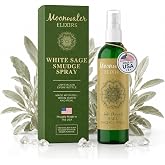 White Sage Smudge Spray for Spiritual Cleansing &amp; Aura Protection, Sage Mist for Cleansing Negative Energy &amp; Protection, Home &amp; Meditation, Clear Quartz Reiki Energized Aromatherapy Room Spray - 4oz