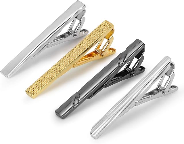 Amazon ネクタイピン Faireach メンズ タイクリップ おしゃれ ブランド ファッション シンプル タイピン スーツ ビジネス 結婚式 パーティー スーツ タイピン 高級 ギフトボックス付き 父の日 誕生日 記念日 プレゼント 4本 セット タイピン タイタック 通販
