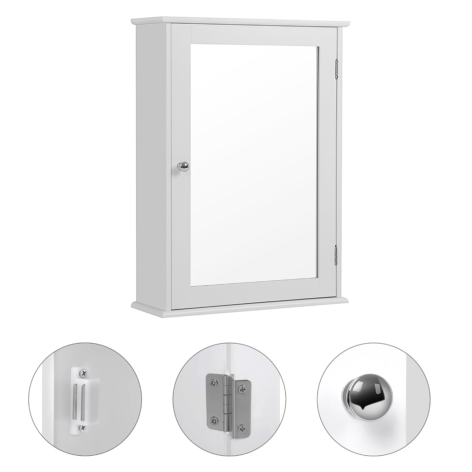 41 x 60 x 14 cm Blanco de Madera VASAGLE LHC001 Songmics Colgante con