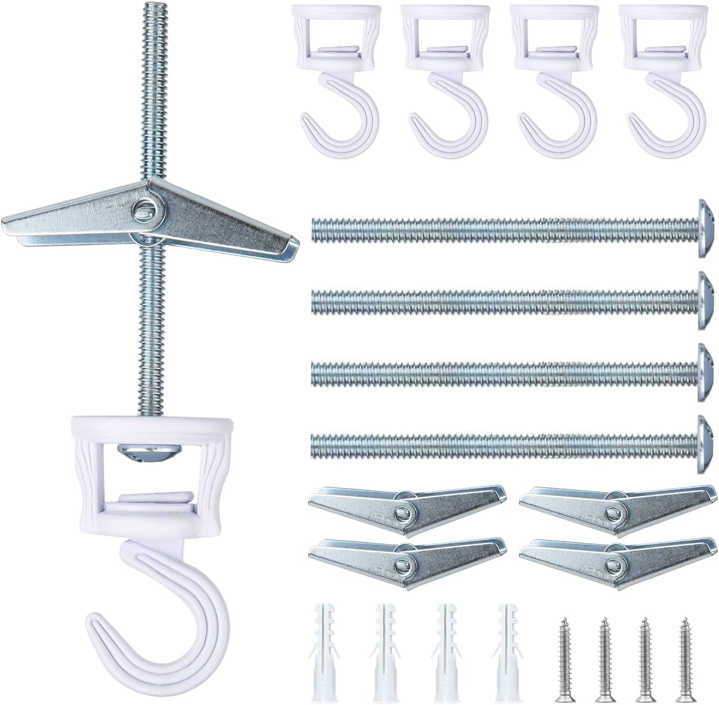 Outdoor Hanging Brackets - Set of 4 Ceiling Hooks for Hanging Plants, Swivel Hooks for Ceiling Strong Ceiling Hangers for Plants Practical Plant Hooks for Ceiling Swag Hooks for Indoor Outdoor