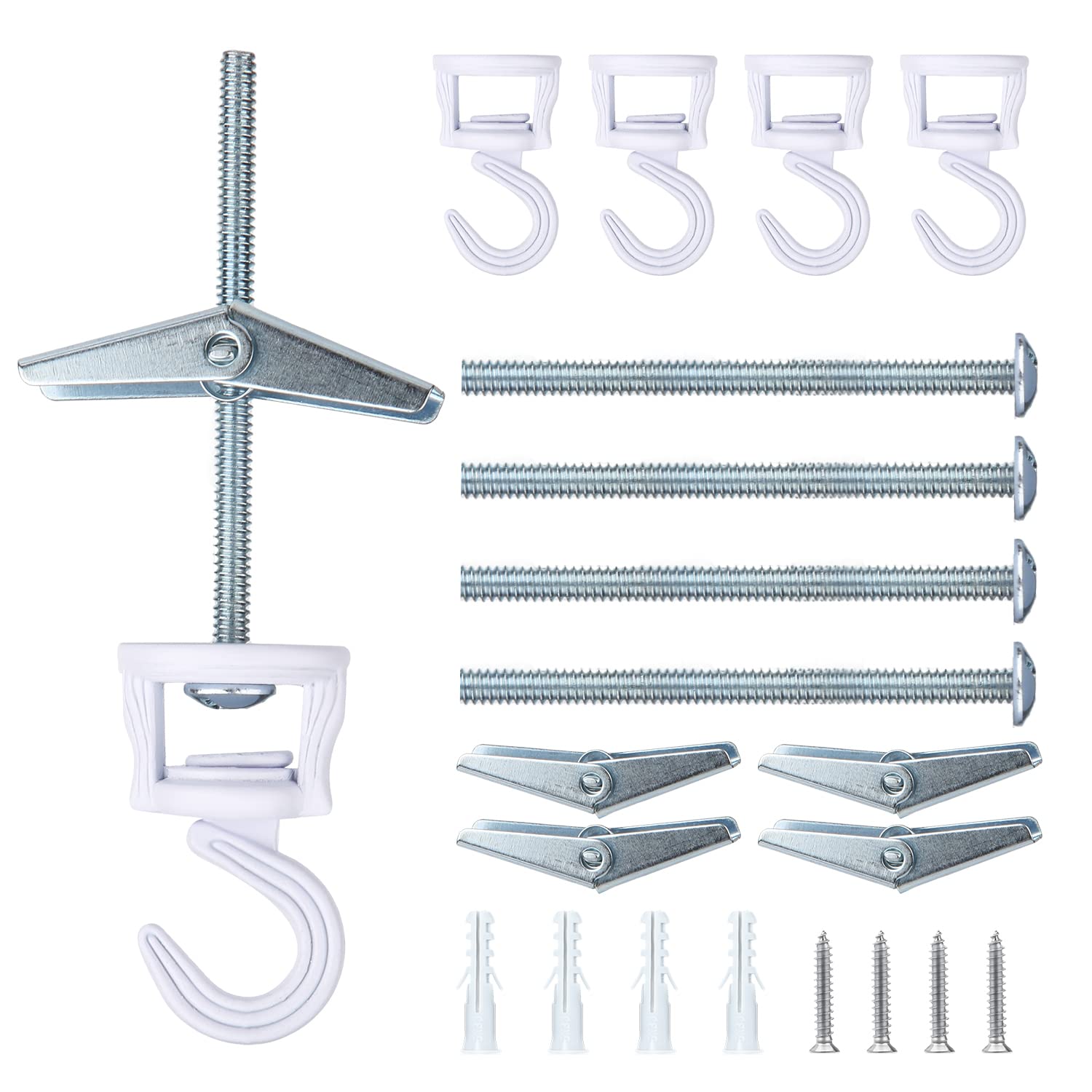 LUTER Set of 4 Ceiling Hooks for Hanging Plants, Swivel Hooks for Ceiling Strong Ceiling Hangers for Plants Practical Plant Hooks for Ceiling Swag Hooks for Indoor Outdoor