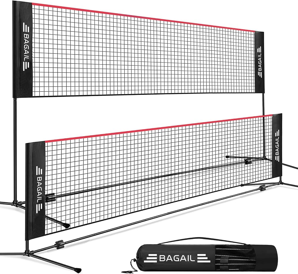 BAGAIL Badminton Net Foldable Nylon Net Adjustable Outdoor Tennis Volleyball
