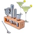 Bar Tool Set, Premium 6-Piece Bartender Tools – Effortlessly Mix Cocktails After a Long Day – Includes Jigger, Strainer, Muddler, Ice Tongs, Spoon, and Holder (Shaker Not Included)