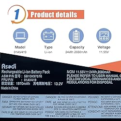 ASODI 01AV419 SB10K97576 Laptop Battery for Lenovo
