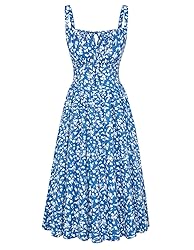 Women's Floral Dress Square Neck Spaghetti Strap