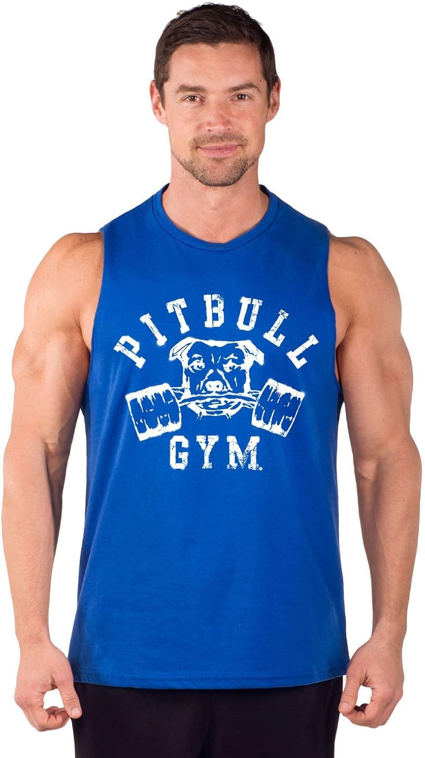 Pitbull Gym Barbells Cut Sleeve Muscle Tee at Amazon Men’s Clothing store
