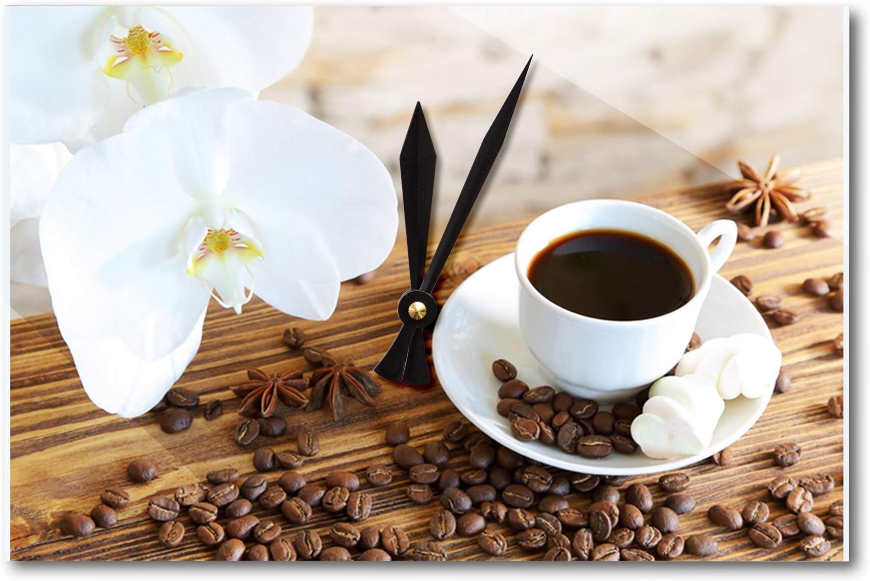 Lantern Press Coffee and Orchid Photography A-91074 (Acrylic Wall Clock)