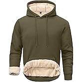 Tansozer Men's Sherpa Pullover Hoodie Heavy Thick Fleece Lined Winter Windproof Warm Athletic Sweatshirts