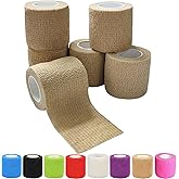 Erewa 6 Pack 2 Inches Self Adhesive Wrap Bandage Self Adherent Cohesive Bandage Tape Stretch Vet Wrap Breathable Athletic Tape for Sports, Wrist, Ankle（Skin Color）