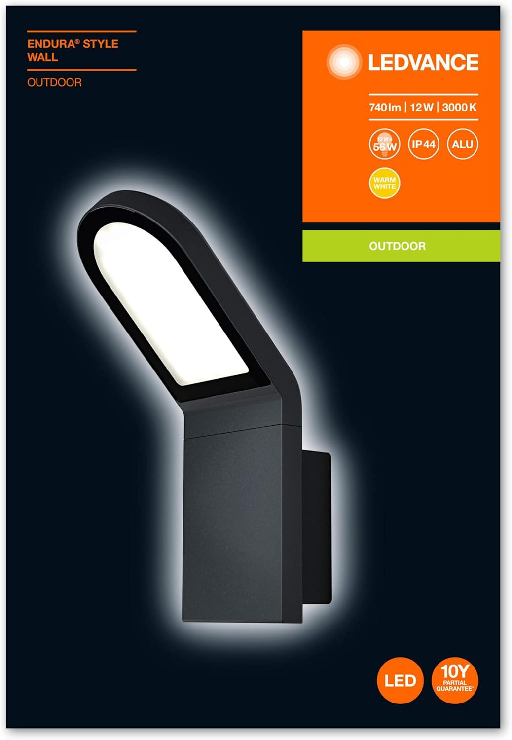 Wall and ceiling luminaire LED: for wall ENDURA© STYLE WALL / 11.50 W, 220…240 V, Warm White, 3000 K, body material: aluminum - Image 4