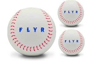 FLYR Foam Baseballs 3-Pack | High-Density Durable Foam Training Balls with Sunken Seams | 3.25 oz Regulation Size for Pitchin