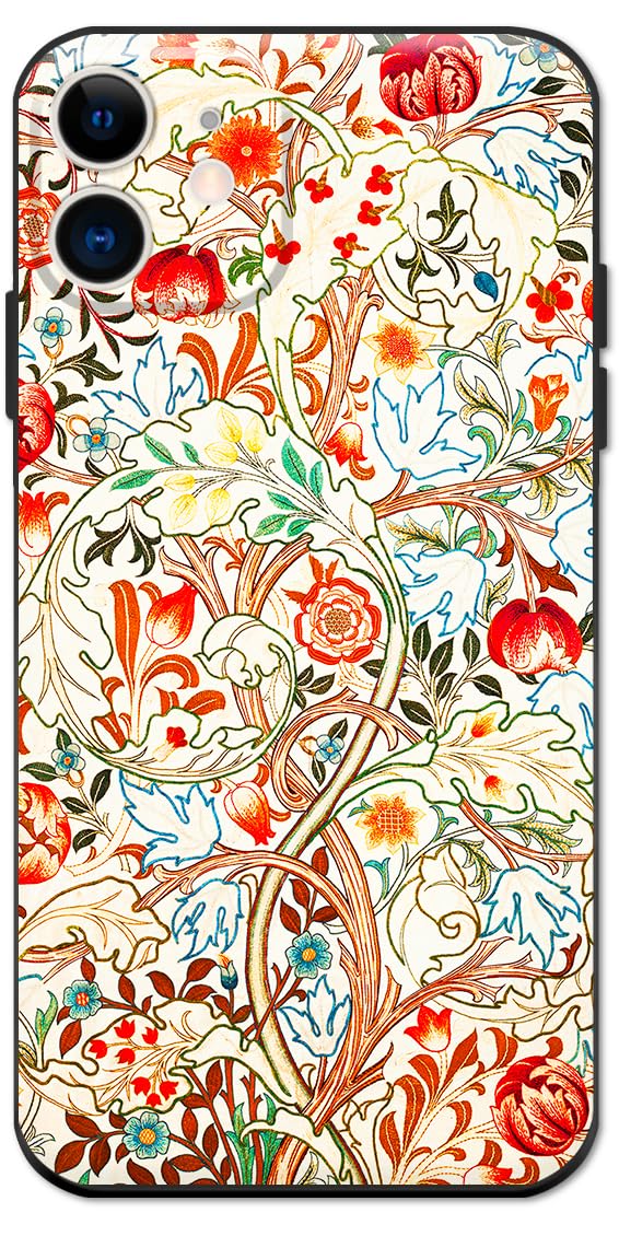 Berkin Arts Compatible with iPhone 12 Case Silicone Cover with Screen Protector Pink Intricate Ornamental Flourishes(Acanthus by William Morris) — image 1