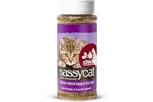 Herbsmith Sassy Cat Kibble Seasoning – Freeze Dried Chicken – Cat Food Topper for Picky Eaters – Chicken, Apples, and Spinach