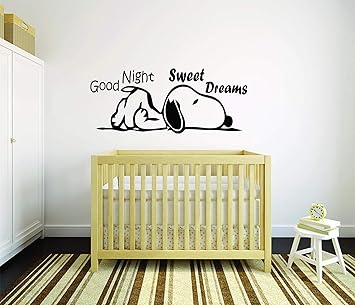 Amazon Com Snoopy Good Night Sleep Wall Decals For Kids Bedroom
