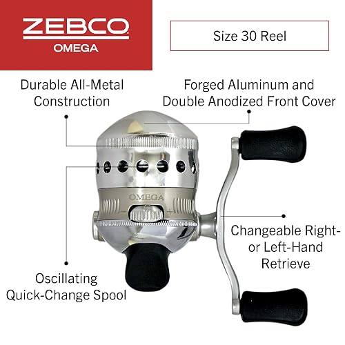 Zebco Omega Spincast Reel and Fishing Rod Combo, 6-Foot 1-Piece IM6  Graphite Fishing Pole, Natural Cork Rod Handle, Size 30 Reel, Pre-spooled  with 10-Pound Zebco Line, Silver in Saudi Arabia | Whizz
