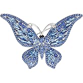 Crystal Rhinestone Butterfly Brooch,Elegant Butterfly Lapel Pins,Fashion Exquisite Crystal Animal Shape Brooches Lapel Pins,Dress Accessories Jewelry Gift for Women Daily Decoration