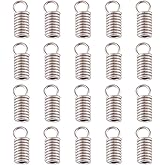 Pandahall 50pcs 304 Stainless Steel Tube Coil Cord Ends Cord Cap Tip Leather Cord Ends Caps Necklace Spring Fastener Crimp Clasp Jewelry Making 10x4mm