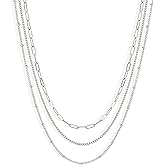 CONRAN KREMIX Waterproof Gold Necklace Layered Necklaces for Women Non Tarnish,14k Gold Plated Stainless Steel Dainty Stack Thin Chain Necklace Set for Women Gifts Jewelry