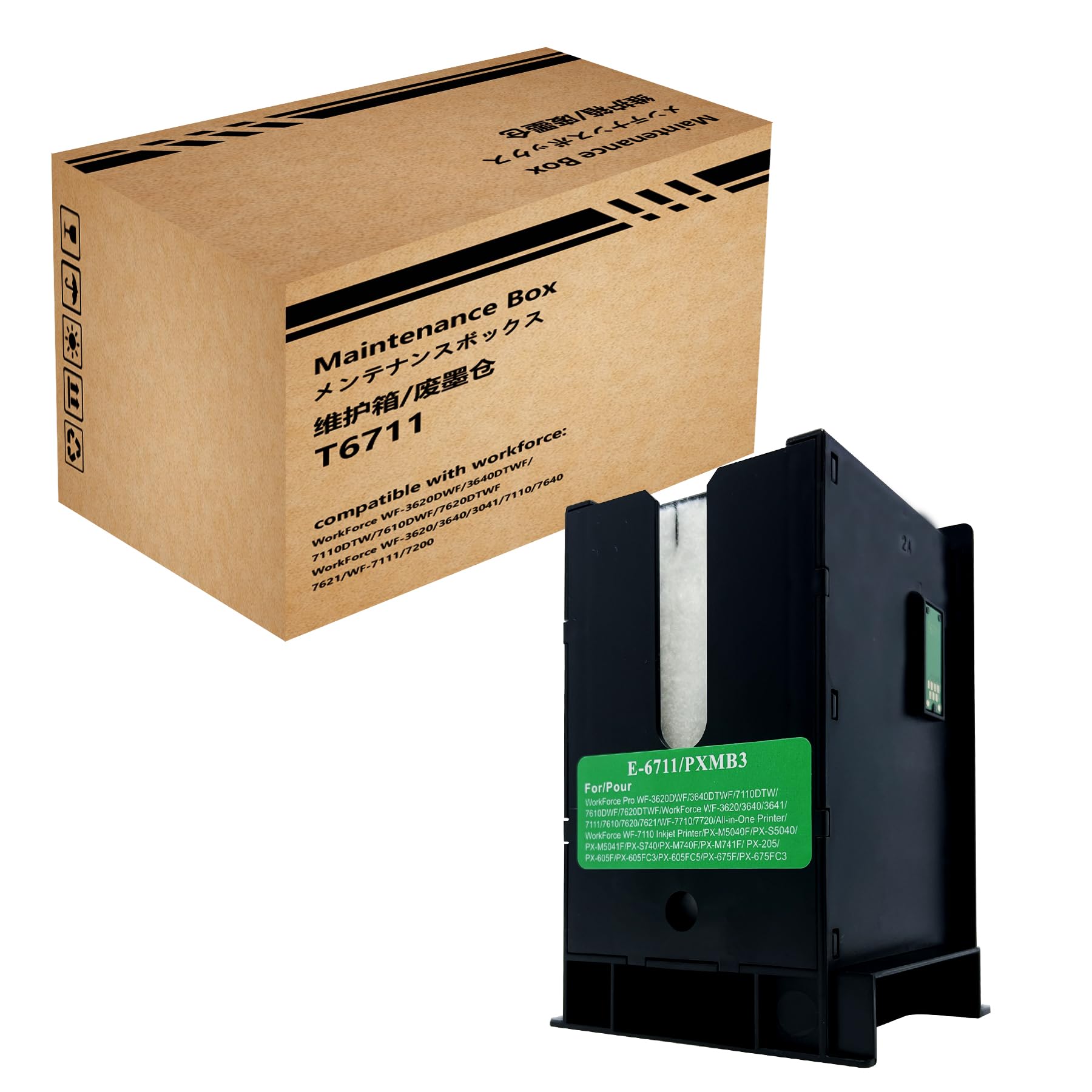F-INK E-6711 Maintenance Box Compatible with Epson T6711 and C13T671100 Ink Maintenance Box