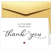 Chenive Funny Thank You Card, Simple Thanks Gifts, Minimalist Gratitude Cards for Friend Family Coworker Teacher Coach, Appreciation Cards, A Little Card to Say a Big Thank You