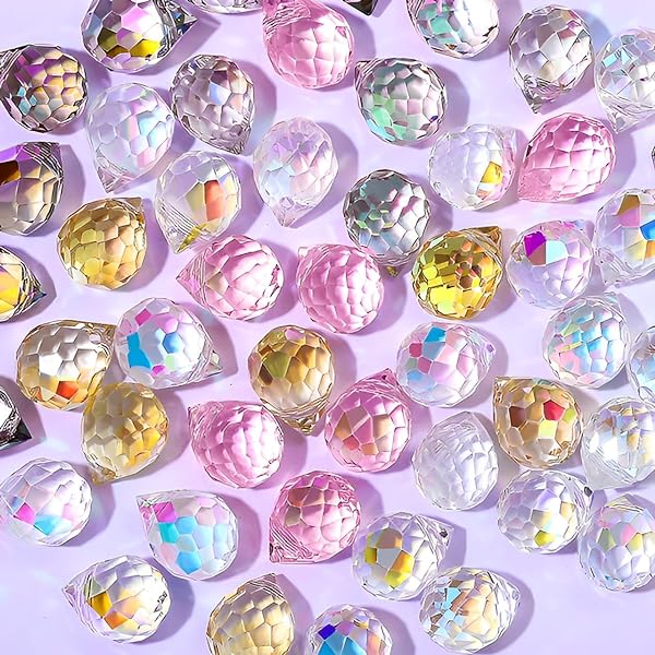 PH PandaHall 12 Colors Faceted Glass Charms – 24pcs Horse Eye Rhinestone Connectors For Jewelry Making, Garland & Craft Decor - View #9