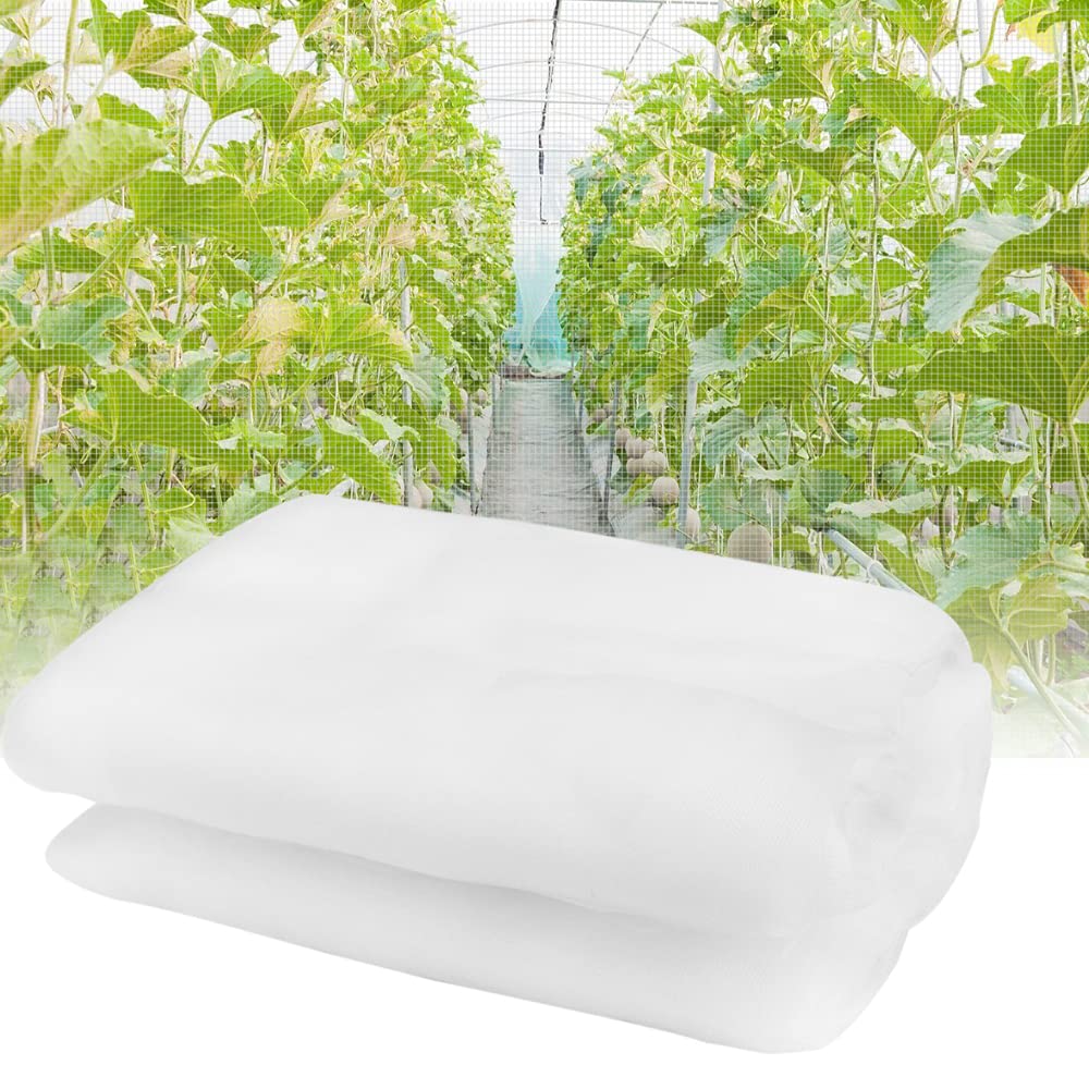 KBNIAN Insect Protection Net, Breathable Garden Vegetable Plant Protect Netting Portable Plant Protection Netting Grow Tunnel Fine Mesh Greenhouse Plant Barrier for Plants Vegetable Fruit (2.5M*6M)