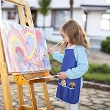KIMMAX Kids Art Smock 3-7 Blue Waterproof Painting Apron Long Sleeves view 4