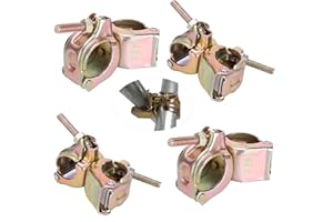 PHLKJL Scaffolding Clamps, British Type, For 1-3/4" to 1-9/10" OD Tube, Fixed Right Angle,Galvanized, 4 Pack