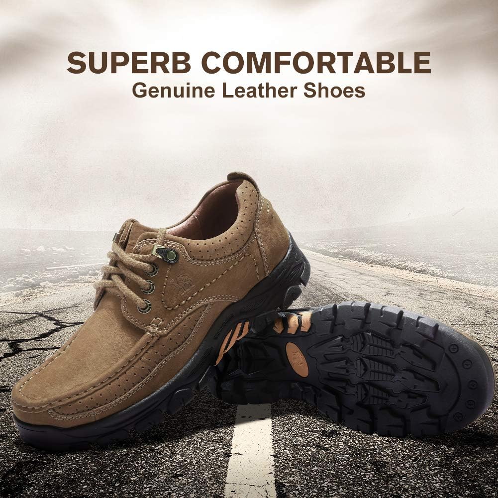 Camel Crown Mens Slip On Loafers Leather Lightweight Casual Walking Shoes Fashion Driving Sneakers For Business Work