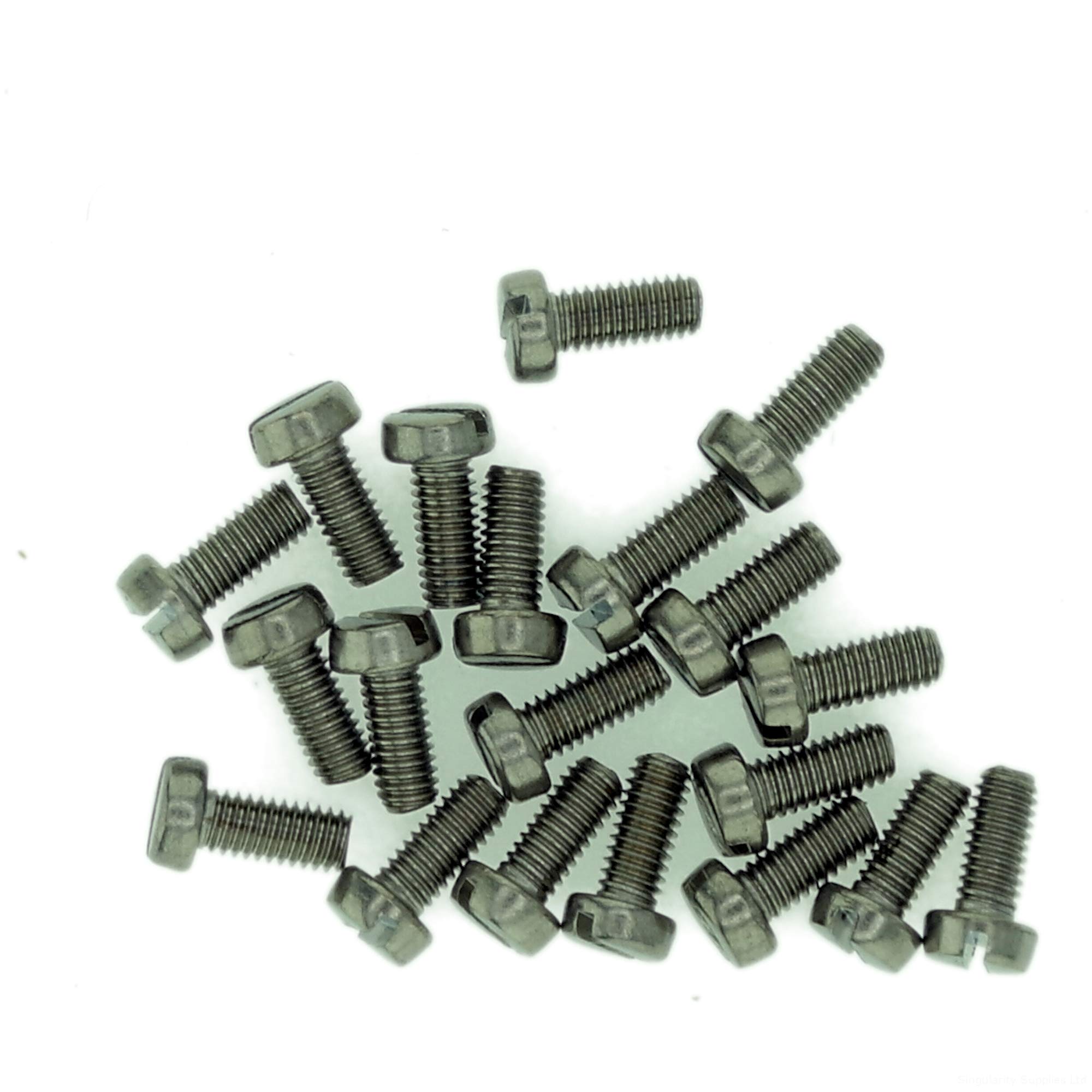 M1.6 (1.6mm x 4mm) Slot Cheese Machine Screw (Bolt) - Stainless Steel (A2) (Pack of 20)