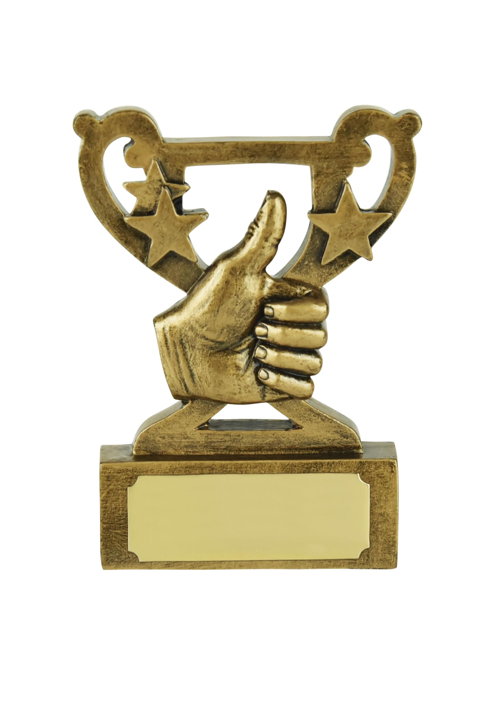 SilverTrophy: Well Done Thumbs Up Gold Mini Cup Star Award - For Winner, Champion, Success, Gold Medal, Motivation, Achievement, Hard Work, Proud, Success, Positivity, Congratulations.