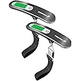 Fosmon Digital Luggage Scale (2 Pack) Digitial LCD Display Backlight Baggage Scale with 110lbs Capacity, Portable Stainless Steel Hanging Luggage Weight Scale with Tare Function for Travelers - Silver