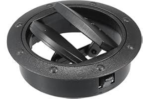 ACROPIX 70mm Round Black AC Air Condition Vent Outlet Universal for RV Bus Boat Yacht Caravan - Pack of 1