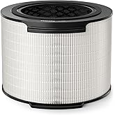 Philips Genuine Replacement Filter Integrated 3-in-1, 12 months lifetime HEPA+Active Carbon+Pre-filter, Filters 99.97% @ 0.003 um, Filters gases & odours, White/Black (FY1700/30)