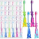 Gerrii Kids Toothbrushes Bulk Soft Lovely Little Kangaroo with Covers Suction Cup Individually Wrapped for Children Toddler Home School Camp Daycare Travel(400 Pcs)