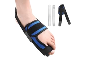 Chonario Big Toe Brace Splint for Broken, Turf Toe, Fracture, Arthritis, Sprains, Support for Women & Men, with 2 Removable Metal Plates - Blue Left