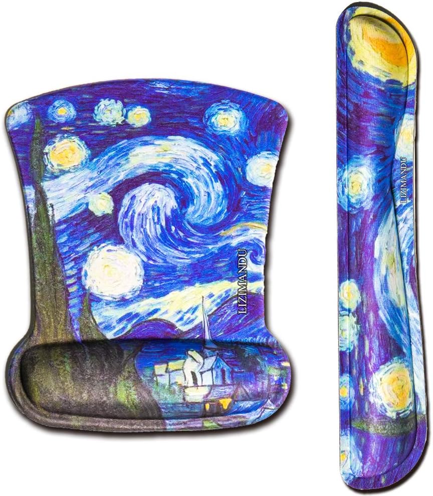 Cheliz Keyboard Wrist Rest Pad and Mouse Wrist Rest Support Mouse Pad - Durable & Comfortable & Lightweight for Easy Typing & Pain Relief-Ergonomic Support(Starry Sky)