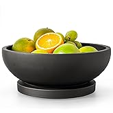 FUINTRA Decorative Concrete Fruit Bowl for Kitchen Counter – Elegant Pedestal Bowl with Smooth Finish for Home Decor | Handcr